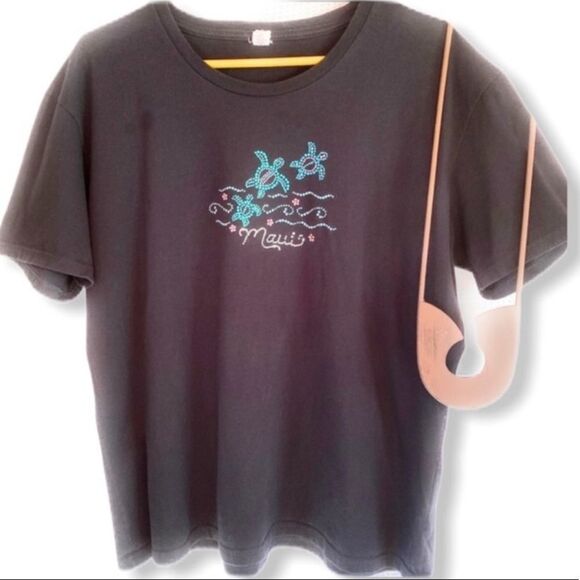 Anvil Tops - Anvil "Maui" Cotton T-Shirt Black‎ XL